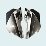 SIDE PANEL SP FIT FOR GLAMOUR NM SILVER FOR BLACK BIKE