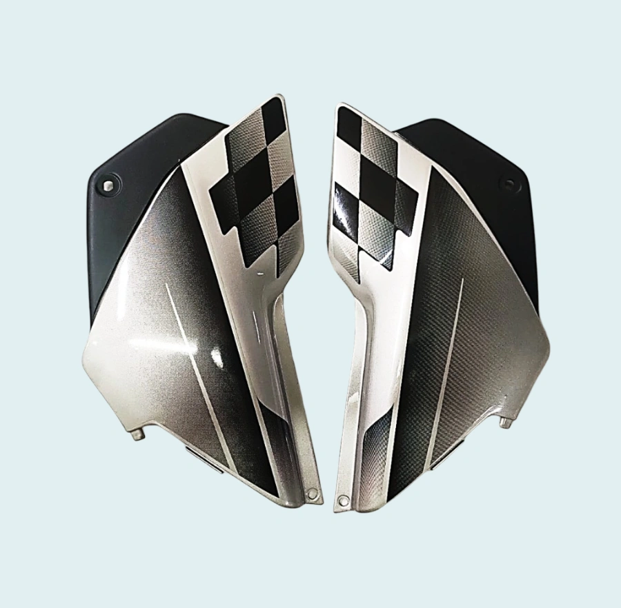SIDE PANEL SP FIT FOR GLAMOUR NM SILVER FOR BLACK BIKE
